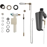 Механизм слива для высокого бачка Kerasan New Catis 754591 с цепочкой золотой, ручка белая