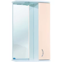 Зеркальный шкаф 50x72 см бежевый глянец/белый глянец R Bellezza Астра 4614906001076