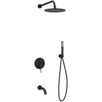 Душевой комплект Sancos Select SC3004MB 250 мм, со смесителем, черный матовый