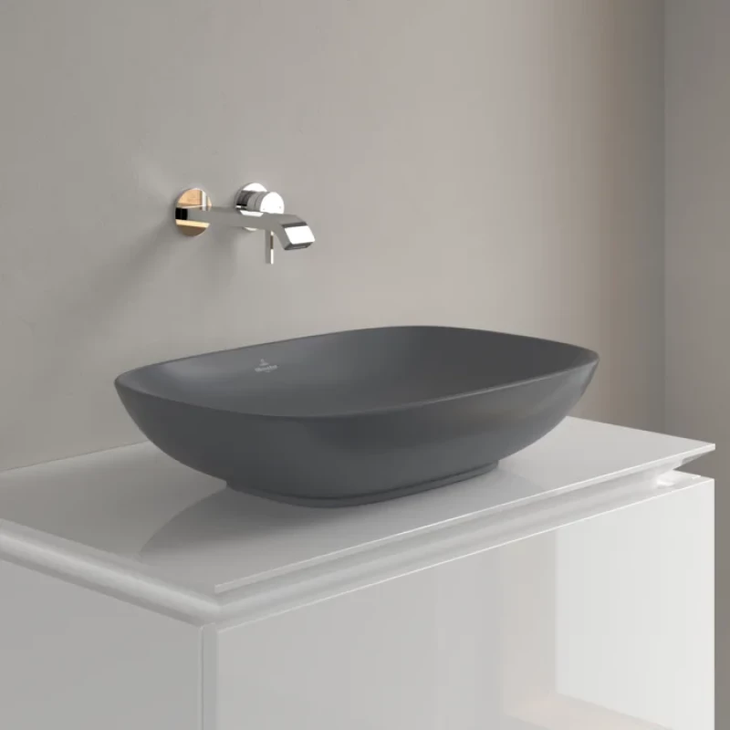 Раковина Villeroy & Boch Loop & Friends 4A4901I4 56x38 см, накладная, графит матовый Раковина Villeroy & Boch Loop & Friends 4A4901I4 56x38 см, накладная, графит матовый