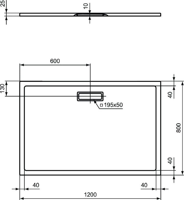 Акриловый поддон 120x80 см Ideal Standard Ultra Flat New T446901 - фото 5