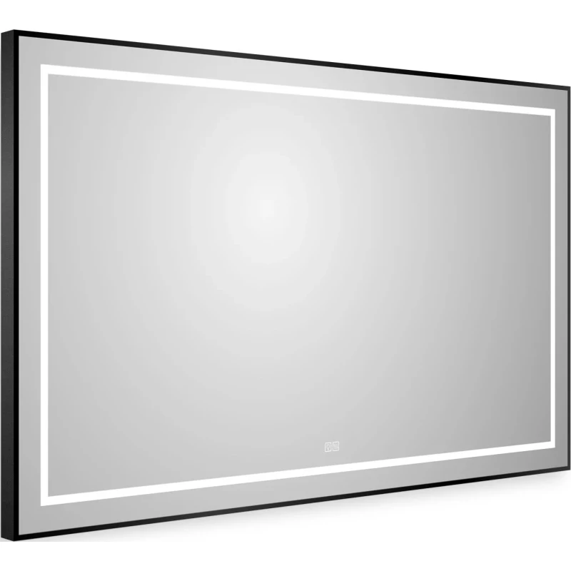 Зеркало BelBagno Kraft SPC-KRAFT-1200-800-LED-TCH-WARM-NERO 120x80 см, с LED-подсветкой, сенсорным выключателем, антизапотеванием, черный