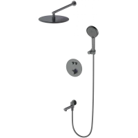 Душевой комплект Wonzon & Woghand Stick WW-88929010-BGM 300 мм, с термостатом, темный графит матовый