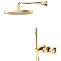 Душевой комплект Feramolli Sole SGL4 250 мм, CoolStart, со смесителем, золотой матовый