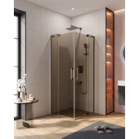 Душевой уголок Cezares Slider SLIDER-A-2-70/80-BR-GM 70-80x70-80 см, профиль оружейная сталь матовый, стекло бронза