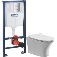Комплект подвесной унитаз Orange C01-100W + система инсталляции Grohe 38772001