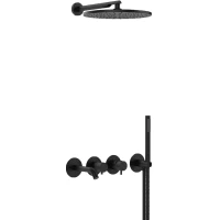 Душевой комплект Mariani NEXT B1417HNXP3TB30 300 мм, со смесителем, черный матовый