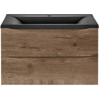 Тумба с раковиной дуб винтаж 80 см Vincea Mia VMC-2MA800VO + VCB-3M800B