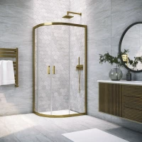 Душевой уголок Vegas Glass ZS-F TUR NOVO 100*90 05 01 100x90 см, профиль бронза, стекло прозрачное