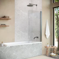 Шторка на ванну Vegas Glass EV NOVO 76 11 crystalvision 76 см, профиль оружейная сталь, стекло прозрачное
