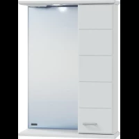 Зеркальный шкаф 50x76 см белый глянец Санта Омега 107002