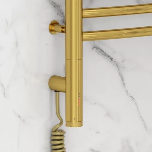 Изображение товара полотенцесушитель электрический 1200x500 золотой мэм левый, перемычка выгнутая сунержа богема 3.0 03-5802-1250