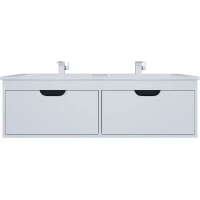 Тумба с раковиной Uperwood Tanos KModul120WG 122 см, подвесная, белый матовый/графит матовый