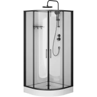 Душевая кабина Am.Pm Above W9XC-401-9090BT 89,5x89,5x225 см, без крыши, низкий поддон, профиль черный матовый, стекло прозрачное