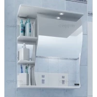 Зеркальный шкаф 50x72 см белый глянец Санта Волна 101008