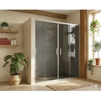 Душевая дверь MaybahGlass MGD-1833-5 195 см, профиль матовый хром, стекло графитовое