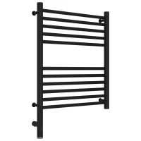 Полотенцесушитель электрический 600x500 черный матовый МЭМ левый, перемычка прямая Сунержа Богема 3.0 31-5804-6050
