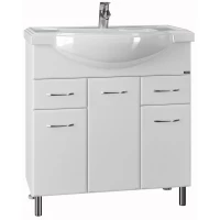 Тумба с раковиной белый глянец 80,5 см Санта Эльбрус 201115 + CLASSIC80