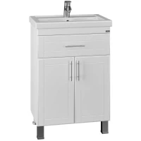 Тумба с раковиной белый глянец 61 см Санта Дублин 223003 + FOCTEP60