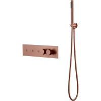 Термостат для ванны Boheme Fusion 131-SYS-CB встраиваемый, с душевым гарнитуром, медь матовая