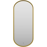 Зеркало Brevita Saturn Saturn-02090-ЧмП 50x115 см, с LED-подсветкой, сенсорным выключателем, золотой матовый
