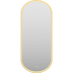 Изображение товара зеркало brevita saturn saturn-02090-чмп 50x115 см, с led-подсветкой, сенсорным выключателем, золотой матовый