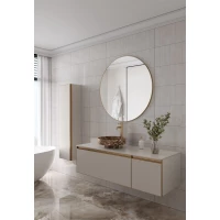 Комплект мебели Armadi Art Quatro Cashmere 790-M2-140-CM-MG LED + 792-140-C + 801-ED + 545-100-MG 141 см L, подвесной, со столешницей, подсветкой, кашемир матовый