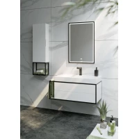 Комплект мебели белый глянец/черный 81,8 см Clarberg Logic LOG0108R + Tol.07.04.D + LOG0206