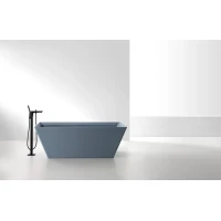 Ванна из литьевого мрамора Abber Berlin AM9912G 170x75 см, отдельностоящая, серый матовый