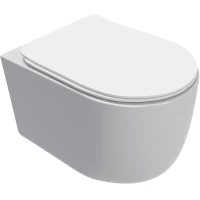 Унитаз подвесной AQUAme AQM2012 безободковый, торнадо, с сиденьем микролифт, белый глянец