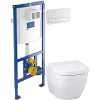 Комплект подвесной унитаз Grohe Euro Ceramic 39206000 + 39330001 + система инсталляции Villeroy & Boch 92246100 + 92249068