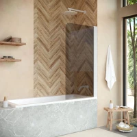 Шторка на ванну Vegas Glass EV NOVO 60 01 07 61 см, профиль белый, стекло графитовое