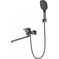 Смеситель для ванны Splenka S55.22.09 универсальный, с душевым гарнитуром, графит матовый