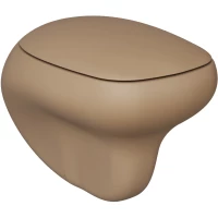 Унитаз подвесной Ambassador Diamond 123T20501R-122T20501 безободковый, с сиденьем микролифт, темно-бежевый матовый