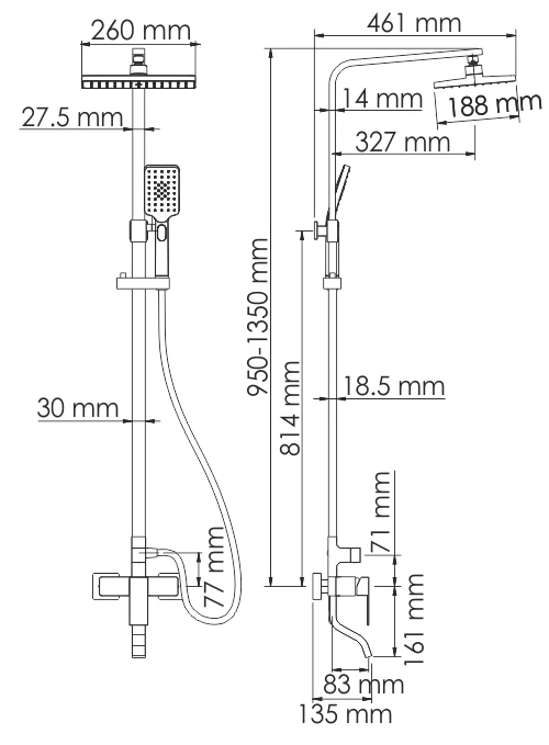 Душевая система 260х188 мм WasserKRAFT A16501 - фото 8