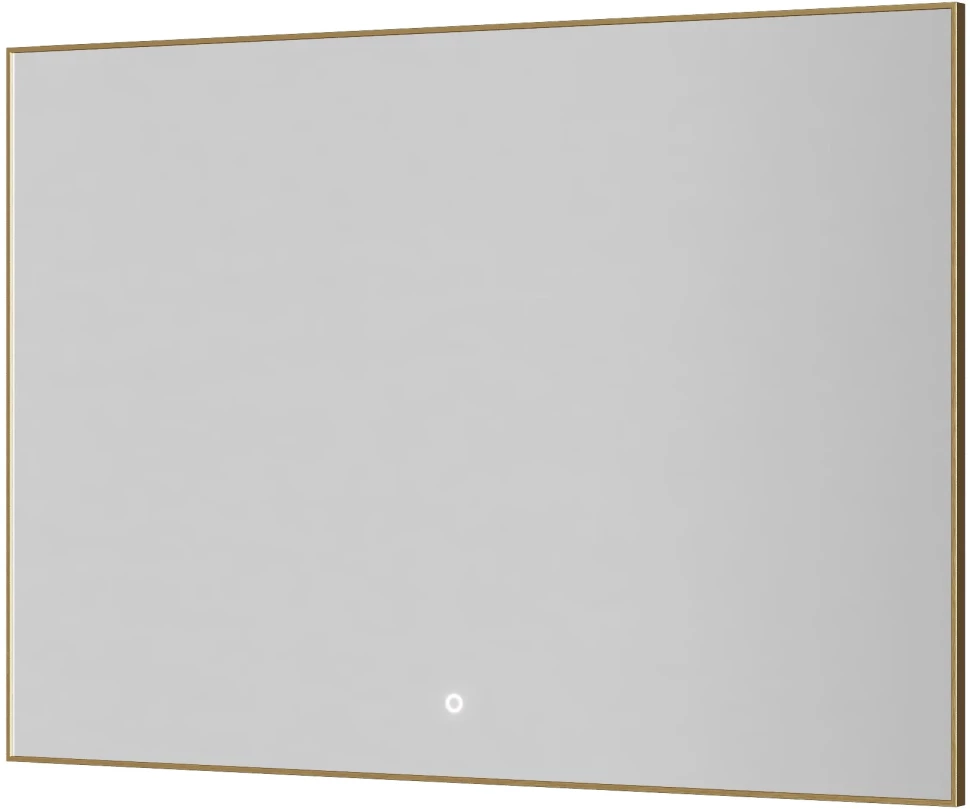 Зеркало Armadi Art 543-100-MG 100x70 см, с LED-подсветкой, сенсорным выключателем, диммером, антизапотеванием, золотой матовый зеркало 100x70 см relisan ivanka гл000024359