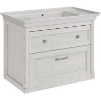 Тумба под раковину ASB-Woodline Толедо 11212 СБ 74,8 см, подвесная, белый серебряная патина