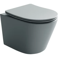 Унитаз подвесной Ceramica Nova Balearica CN6000MH безободковый, с сиденьем микролифт, антрацит матовый