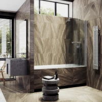 Шторка на ванну MaybahGlass MGV-793-5 80 см R, профиль матовый хром, стекло матовое