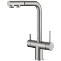 Смеситель для кухни Wonzon & Woghand WW-88458018-BN с подключением к фильтру, выдвижным изливом, никель матовый