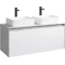 Комплект мебели бетон светлый/белый глянец 120 см Aqwella 5 Stars Mobi MOB0112BS + MOB0712W + 4640021064269 + 4640021064269 + SM0210 - 2