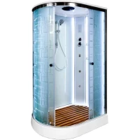 Душевая кабина 120x80x220 см Deto EM1512RLED+GM матовое с прозрачным узором