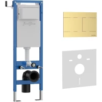 Инсталляция для унитаза Iberica Blanca Silencio Mini Inox-R IB.001M.015.03 с кнопкой смыва, золотой матовый