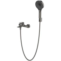 Смеситель для ванны Cezares Metauro METAURO-VD-GM с душевым гарнитуром, оружейная сталь матовый