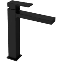 Смеситель для раковины Remer Q-Design QD11LXLNO без донного клапана, черный матовый