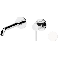 Смеситель для раковины Remer Metrica MC15PBO встраиваемый, без донного клапана, белый матовый