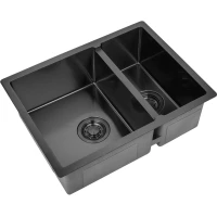 Кухонная мойка Zorg ZL R 580-2-440 GRAFIT 58x44 см, графит