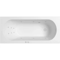 Ванна из литьевого мрамора Whitecross Gin Solid Surface 0217.170075.200.LINE.WH 170x75 см, с гидромассажем, белый матовый