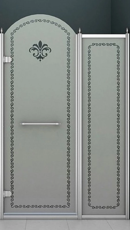 Душевая дверь распашная Cezares Retro 120 см матовое с прозрачным узором RETRO-A-B-11-120-PP-Cr-L