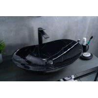 Раковина-чаша GID Bs9811 61x37 см, накладная, черный мрамор